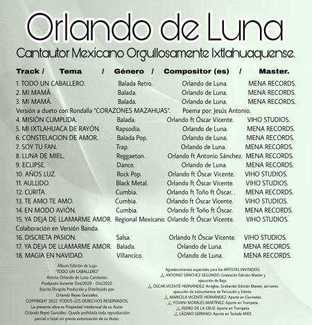 Álbum TODO UN CABALLERO, la versión de lujo, que reune en exclusiva, obras de los dos discos. 